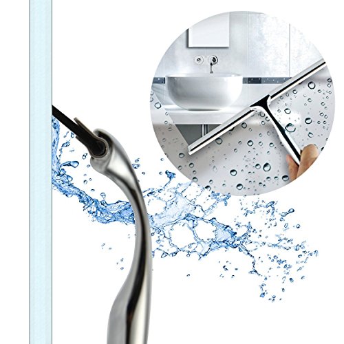 Anokay Duschabzieher – Edelstahl Badezimmerwischer Duschwischer Fensterabzieher mit Silikon-Wischlippe Inkl Wandaufhänger Befestigen ohne bohren - 7