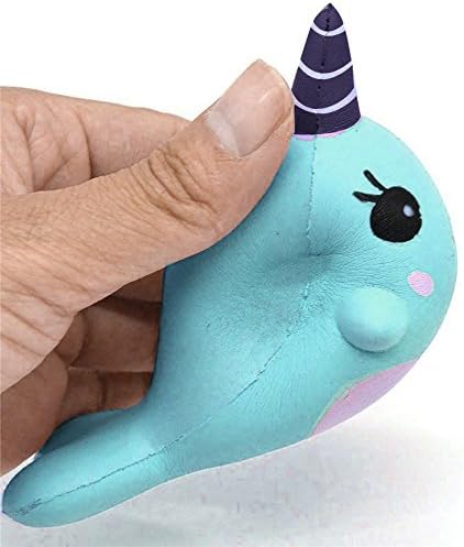 Squeeze Toys, ESAILQ 9CM Soft Whale Cartoon Squishy Slow Rising Squeeze Stress Reliever Toys Phone Straps