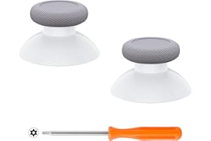 eXtremeRate 2 farbige Thumbsticks für Xbox Series X/S Controller,für Xbox One Standard/One X/S/Elite V1,Analog Stick Joystick Analogsticks Aufsätze Zubehör-Solid Weiß&Grau