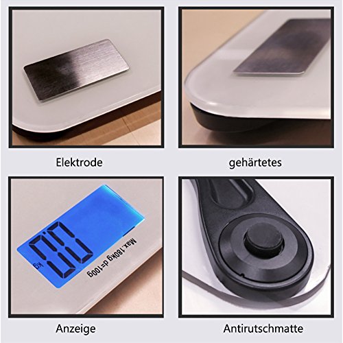 Smart Personenwaage Digitale Körperfettwaage KAISI Gewichtswaage Bluetooth APP Inklusive Vermessung von Körpergewich Körperfett BMI, BMR, Wasser, Muskel und Knochen - 5