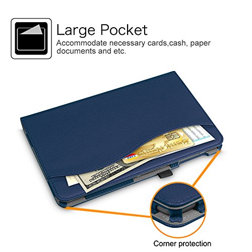 Fintie Samsung Galaxy Tab A 10.1 Hülle – [Eckenschutz] Multi-Winkel Betrachtung Folio Stand Schutzhülle Cover Case Tasche mit Dokumentschlitze, Standfunktion, Auto Wake / Sleep für Samsung Galaxy Tab A 10,1 Zoll T580N / T585N Tablet (2016 Version), Marineblau - 5