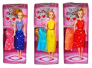 Adichai Fashion Doll Plastic Toy for Girls Sets of Fashion Accessories with Movable Joints ,Multicolor (Random Color)