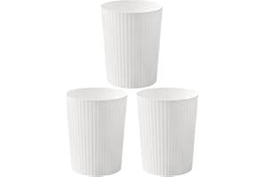 Cetomo Lot de 3 corbeilles de 7,2 l - Pour salle de bain, cuisine, bureau à domicile, dortoir - Blanc
