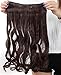 S-noilite® Stylish 17 Inches (43cm) Curly 3/4 Full Head One Piece 5 Clips Clip in Hair Extension Extensions 10 Colors (Medium Brown)