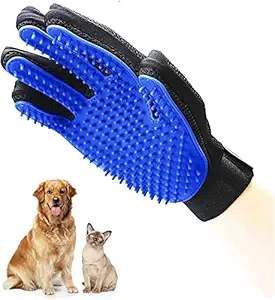 BLACK DOG Pet Grooming Glove-Pet Hair Remover Glove-Massage Mitt with Enhanced Five Finger Design-Perfect for Dog, Cat and Horses with Long & Short Fur