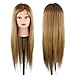 Hairdressing 50% Brown Professional Real Hair 24 Inch,CoastaCloud Training Mannequin Head Hairdresser Human Hair with Clamp
