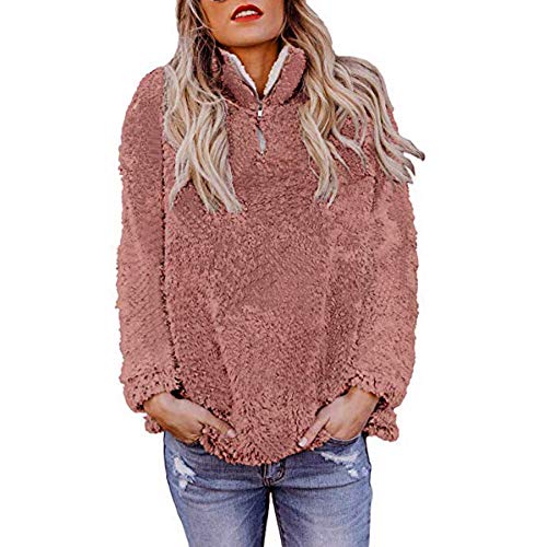 Preisvergleich Produktbild TianWlio Damen Hoodie Frauen Warme Flauschige Winter Feste Beiläufige Reißverschluss Sweatshirt Outwear