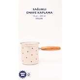 Cupid Emaye Ahşap Saplı Cezve (500Ml-6 Kişilik)