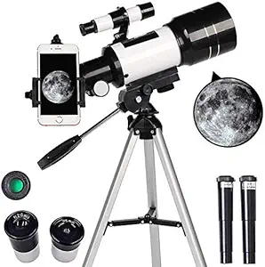 AZOD Telescope, Telescopes for Adults, 70mm Aperture 400mm AZ Travel Telescope, Telescope for Astronomy Beginners - with Tripod, Carry Bag, Phone Adapter