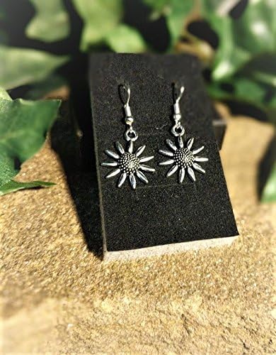 Handmade Hippy Daisy Flower-power Silver Plate Earrings (Pair) Gift Boxed