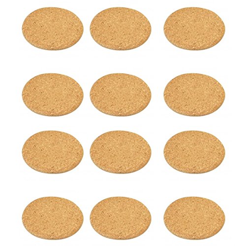 Viva-Haushaltswaren - 12 massive Kork Glasuntersetzer Korkuntersetzer Ø 10cm / 1cm dick