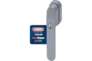 ABUS Maniglia per finestra con serratura FG400 – con cilindro a pressione e chiave – sicurezza bambini e protezione antifurto – universale – chiusura uguale AL0145 – Livello di sicurezza 5 – Argento