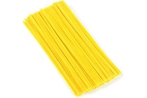 BICOOZZ Pfeifenreiniger Gelb 100 Stück, Pfeifenreiniger zum Basteln 30 cm x 6 mm, Pfeiffenputzerdraht Chenilledraht, Pfeifenputzer Biegeplüsch Basteldraht für DIY Art Craft Projekte, Dekoration
