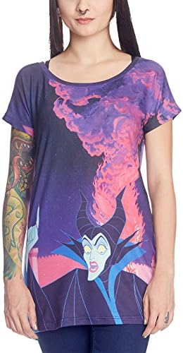 Girlie T-Shirt Maleficent Villians Hell Hell Bad Allover Design Elbenwald, multicolored, XL