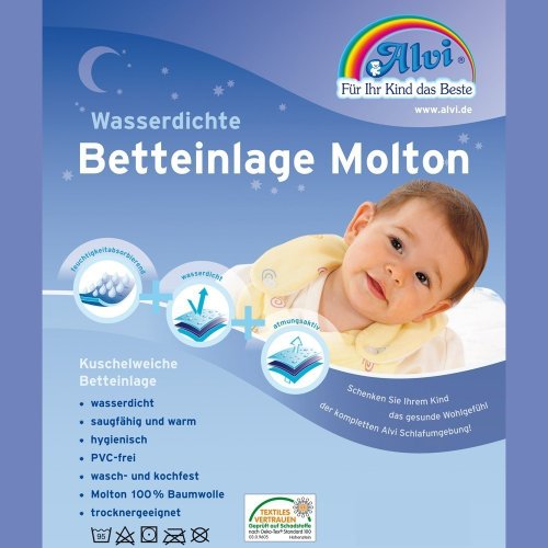 Preisvergleich Produktbild Alvi 93735 Betteinlage Baby-Wohl-Molton Jersey 70x140cm
