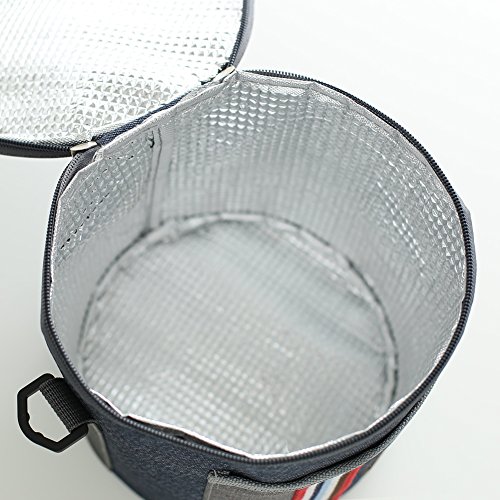 HYSENM Thermotasche Zylinder mit Schultergurt f  r B  ro Schule Lebensmitteltransport Isoliertasche  A5