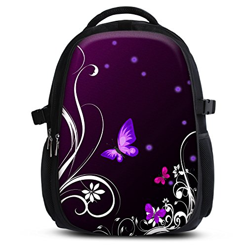 Preisvergleich Produktbild Rucksack für Jungen Mädchen Damen Herren - Schulrucksack Schulranzen Ranzen für die Schule - Backpack für Stadt / Sport für Kinder & Jugendliche - Cooles Design / aus Canvas Stoff - Butterfly Light