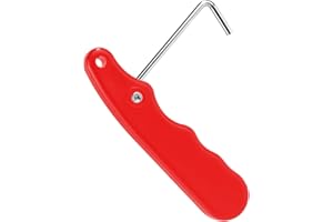 LASUROA Ice Skate Lace Tightener, Folding Hockey Lace Tightening Tool Portable Shoe Lace Puller with Stainless Steel Lace Boot Hook Sharpener Accessories for Ice Skates Rollerblades Figure Skates Shoes (Red)