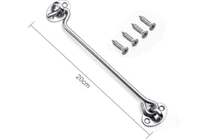 INHDBOX Sturmhaken mit öse, Kabinenhaken Edelstahl Fensterhaken Torhaken Türhaken Fensterriegel Schuppen Tor Garage