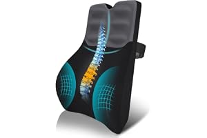 AOOHA Ryggstödskudde, ergonomisk ryggstödskudde, minnesskum ryggstödkudde, med justerbara remmar och hudvänligt skydd för kon
