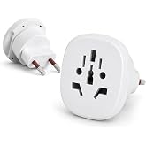 Coverzone Universal Akım Korumalı Seyahat Priz D&ouml;n&uuml;şt&uuml;r&uuml;c&uuml; 13A 605-K5 | Amerikan, İngiliz ve T&uuml;rkiye Fiş Desteği, 125V-250V, 