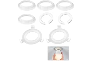 QNENEAM 8 Pezzi Anello Riduttore per Paralume, Anello Paralume Adattatore da E27 a E14, Convertitore per Paralume in Plastica ABS per Lampade a Sospensione e da Tavolo, Compatibile Universale