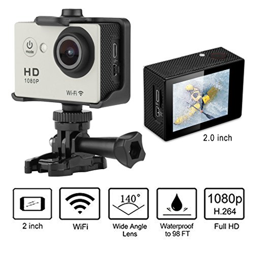 Y8-P Action Kamera sport Kamera 2.0 Zoll Helmkamera WiFi 1080P Action Camera Full HD 30M Wasserdicht Actioncam Kamera H264 12Mp Video Action DV Camcorder sport Camera schwarz - 3