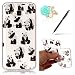 Produktbild Uposao Bling Soft Silikon TPU Hülle für Samsung Galaxy J3 (2016) Handyhülle Schutzhülle Etui Schale Schutz Backcover mit Crystal Bunt Strass Lebendig Panda Muster Design ,Eingabestift Stylus Pen, Blau Blumen Staub-Stecker