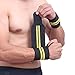 Produktbild aaerp verstellbar Armband Elastic Wrist Wraps Bandagen für Powerlifting Gewichtheben Atmungsaktive Handgelenkbandage Unterstützung, schwarz/gelb, 18" x 3" (L X H)