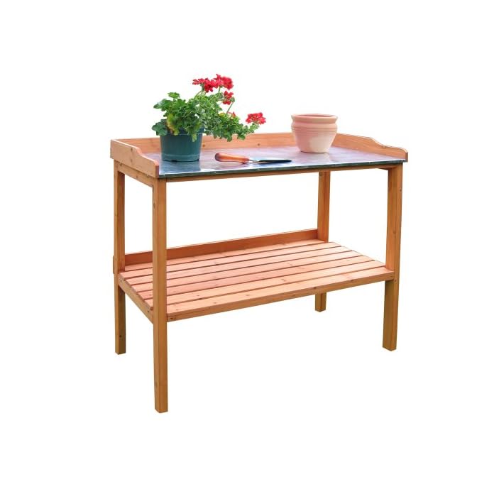 Habau Gartentisch Mit Verzinkter Arbeitsplatte