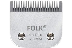 Folk Recortacabelos Cuchillas Intercambiable Serie A5 Peluquería Canina, Compatible Wahl, Andis, Aesculap, Moser, Oster, Liveryman, GTS (B - Size #10-1.6mm) para Todos los Pelajes de Mascotas