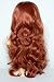 22" Ladies 3/4 Half Fall Wig - Wavy Style - Red Golden Ginger #130 - High Quality Kanekalon Heat Resistant Synthetic Fibre - Clip In Hair Piece Extension - Weight: 250g