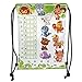 Produktbild ZKHTO Drawstring Sack Backpacks Bags,Word Search Puzzle,Rebus Game with Animals for Preschool Kids Find Correct Part of Words Decorative,Multicolor Soft Satin,5 Liter Capacity,Adjustable STRI