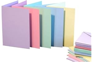 3 Ace Crafts C6 Pastel Colors Cards and Envelopes for Card Making (20) for Greetings, Thank You Cards with Envelope, Valentines, Thanksgiving, Christmas Invitation, Card Making Kit for Craft Activity