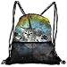 Produktbild Kotdeqay Personalized Galaxy Cat Drawstring Sports Nackpack with Mesh Pocket Cinch Bags
