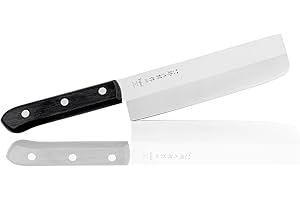 Tojiro Western Knife - Couteau japonais de cuisine, avec lame en acier carbone VG10 3 couches très aiguisée, manche en bois écologique, provenant du Japon Nakiri (para Verduras) 165 mm