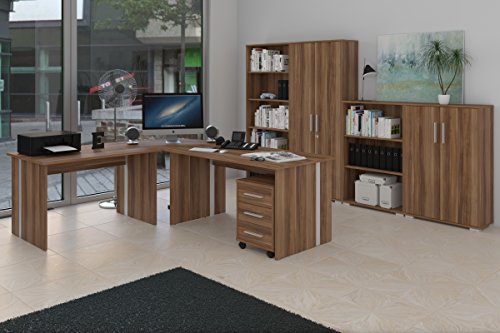 Brombel Set - Komplettes Arbeitszimmer in Walnu Dekor, 8 - teilig Brombel Set - Komplettes Arbeitszimmer in Walnu Dekor, 8 - teilig
