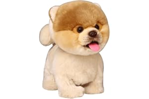 CU-MATE Peluche Interactive Pomeranian Simulation Dog-Realistic Puppy Electronic Toy Dog with Walking/Barking/Wagging Tail/Talking-Like Real Robotic Present Pet Toy for Toddler Girls Boys