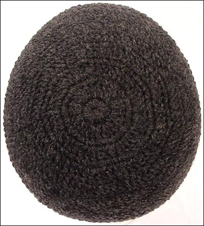 Crochet Unisex Crochet Beanie Skull Hat : Charcoal 2ST