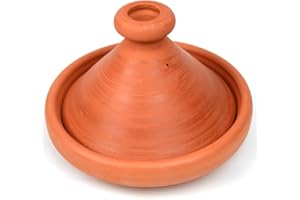 Tajine marocain Generisch pour la cuisson, originaire du Maroc, Ø 22 cm, pour 1 personne, fabriqué à la main à Marrakech, sans polluants, non émaillé, en argile, terre cuite, ronde