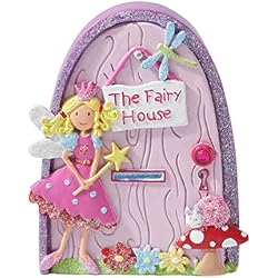 Pequeña puerta rosa y lila de hada con purpurina para decorar la habitación de las niñas de Lucy Locket
