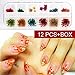 PerfectSummer 12 Colours 3D Dry Real Dried Flower Nail Art Tips DIY Decoration Kit Set