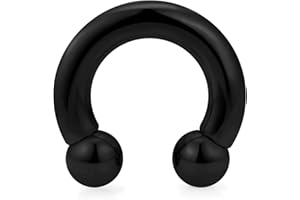 BRIANA WILLIAMS Briana Willams Acero Quirúrgico PA Anillo Circulares Roscado Interno Barbell Herradura Negro Cuerpo Piercing Joyería 1pc