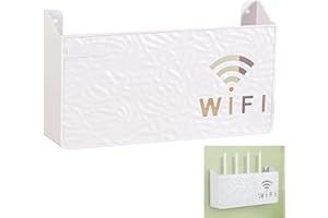 PPGE HOME Boîte de Rangement Murale pour Routeur WiFi, Blanc Etagere Murale pour Box Internet, Étagere Mural Flottante, pour TV, Étagère Murale de Rangement pour Gestion des Câbles pour Décoration Murale
