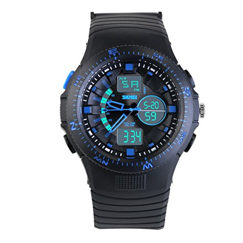 NICERIO Dual Display Armbanduhr Wasserdichte Jugendliche Erwachsene Jungen Mädchen Sport Digitaluhr mit Alarm Stoppuhr