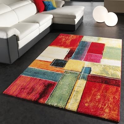PHC Tapis Moderne Splash De Marque Coloré Modèle Carrelé Neuf EO, Dimension:160x230 cm