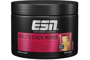 ‎ESN ESN Athlete Stack Women Powder, 390 g Pulver, Peach, mit Vitaminen und Mineralstoffen, Vegan - Made in Germany