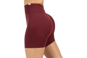 SMILODOX Sport Shorts Damen Amaze Ultra, Seamless Blickdichte Radlerhose, Unsichtbarer Scrunch-Effekt, V-Shape High Waist Kurze Sporthose, Hoher Bund Biker Shorts für Yoga Fitness Gym