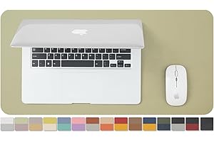 HOMIEAZICOZI Compact Dual Sided Leather Desk Mat - Small Waterproof Desk Pad for Office and Home - Ideal for Large Mouse Pad and Small Desk Mats on Top of Desks(Light Green + Lavender,60cmx 30cm)