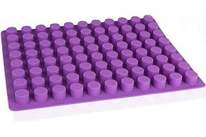 ROPNIIK 88 fori fai da te creativo, piccolo stampo a forma rotonda per vassoio per cubetti di ghiaccio, fai da te creativo, piccolo stampo per gelatina, caramelle rotonde (11,42 x 15,16 pollici)